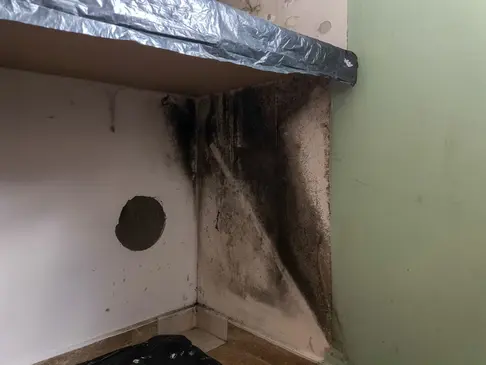 Before Wood & Metal Painting – worn window frame Budapest